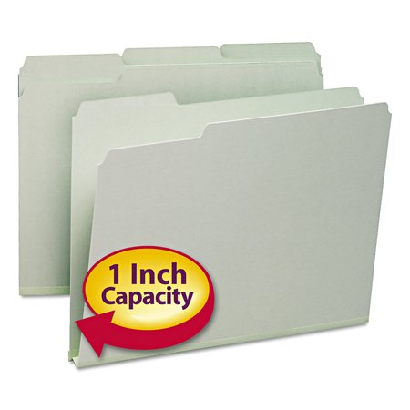 SMEAD Pressboard Folder 8-1/2 x 11", 1/3-Cut Tab, Green, Pk25 13230
